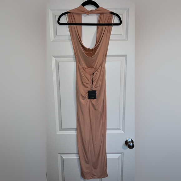 JLUXLABEL ‘Blush February Gold Clasped Halter Dress’ - Picture 3 of 8